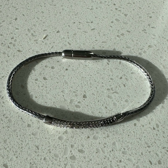 Fossil Thin Glitz Ombre Silver-Tone Bracelet - Picture 9 of 10